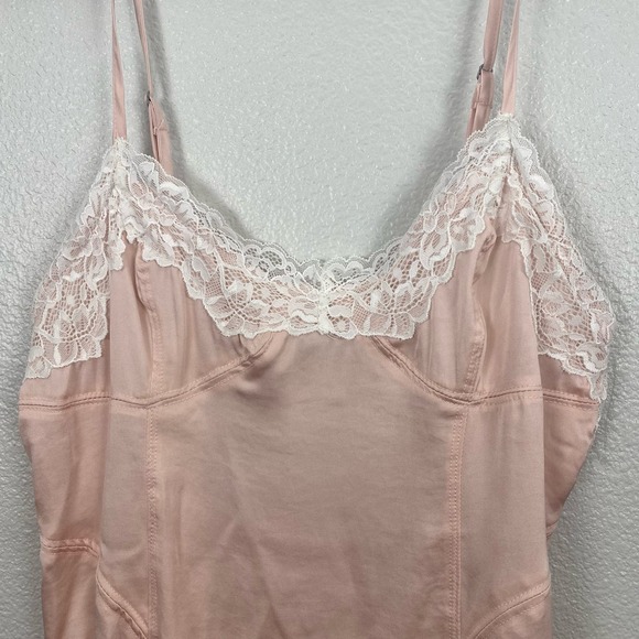 Free People Aries Pink Satin Lace Slip Dress - Picture 10 of 13